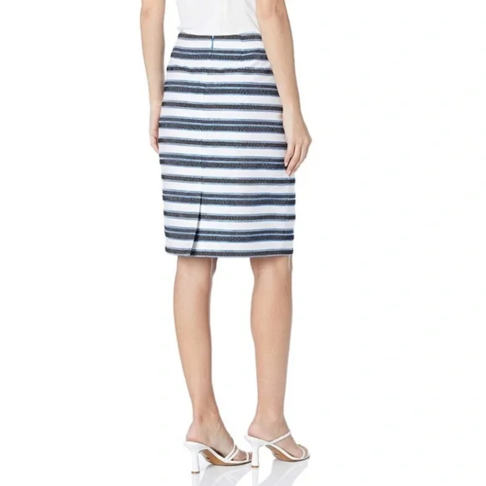 Kasper Women's Nolvelty Striped Slim Skirt in Mariner Blue Sz 18 - Picture 2 of 9